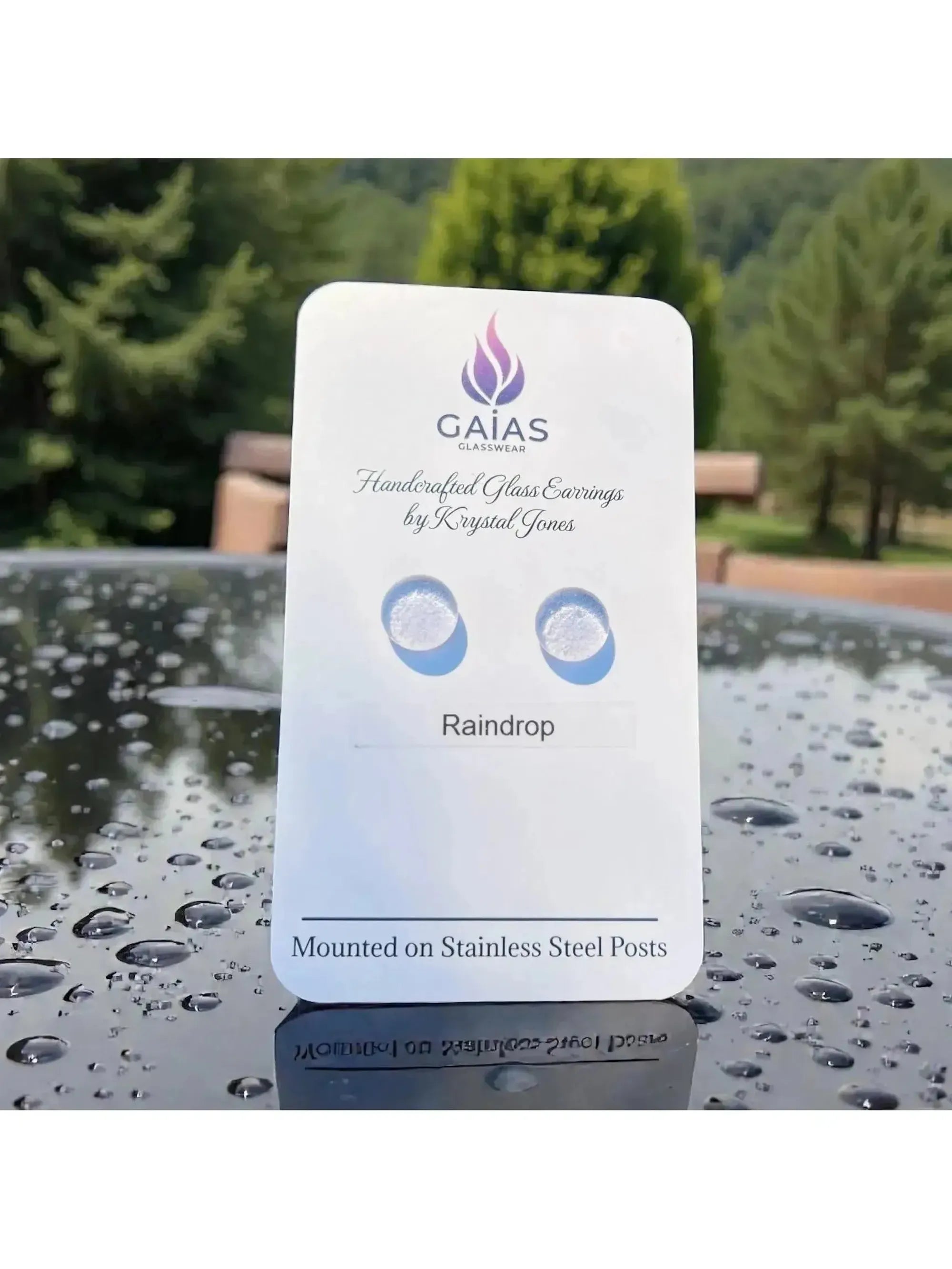 Raindrop | Fused Glass Stud Earrings